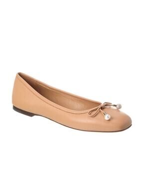 Jimmy Choo Elme Leather Ballet Flat Biscuit Size 38 US 8 NEW